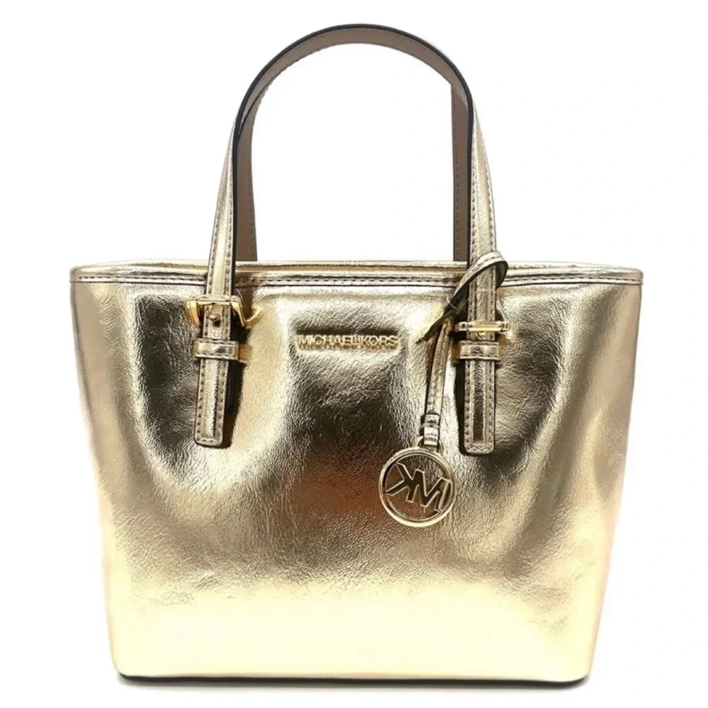 Michael Kors Jet Set Travel XS TZ Tote Bag Gold (NWT)